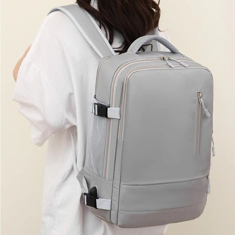 Zaino da viaggio per donna, impermeabile, per ragazze adolescenti, con ricarica USB, per computer portatile, con tracolla grande, borsa per scarpe 2024_voghion.com