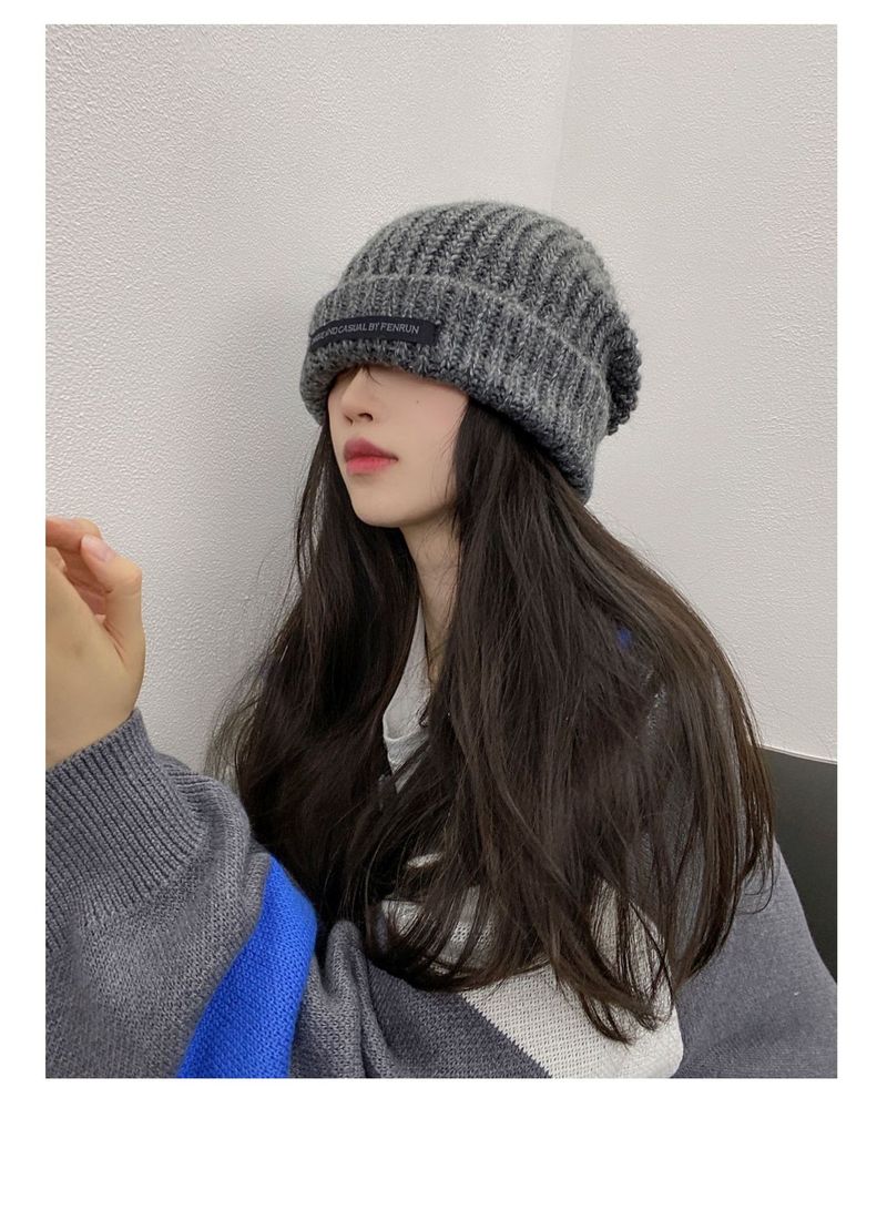 Women's Knitted Hat, 2025 Summer New Large Head Circumference, Warm Wool Cap, Thin Face, Fashion Loose,_voghion.com
