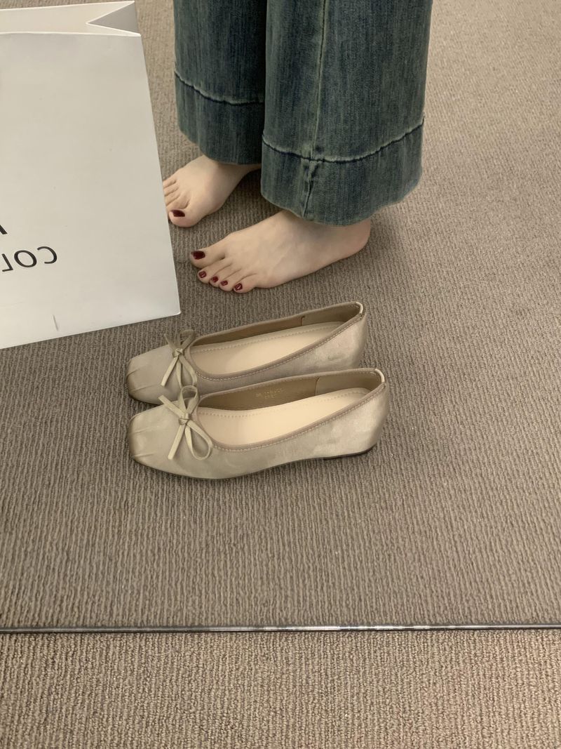 French Fairy Dress Ballerina With Hidden Wedge Heel, Versatile And Comfortable, Gentle Evening Shoes_voghion.com