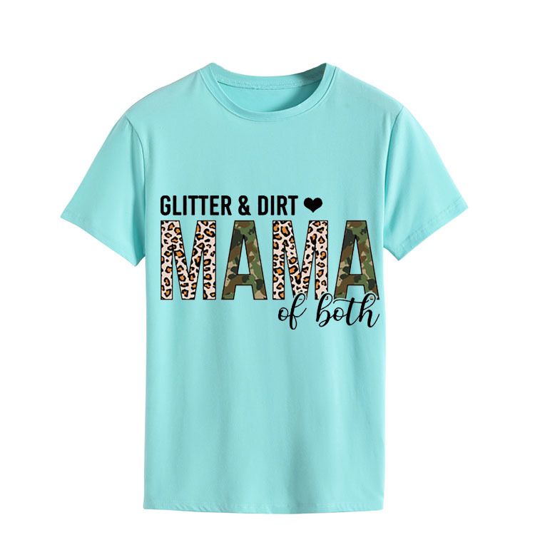 Einfarbiges, lässiges T-Shirt mit Rundhalsausschnitt und Buchstabendruck_voghion.com