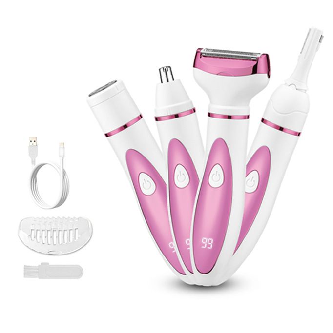 Neuer 4-in-1-Rasierer für Damen, Lithium-Akku, schnelles Aufladen mit Digitalanzeige, Augenbrauen-Trimmer, Rasierer_voghion.com