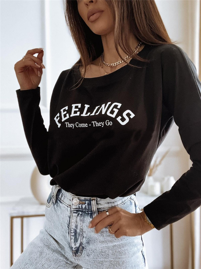 Top ampio da donna con scollo rotondo a maniche lunghe_voghion.com