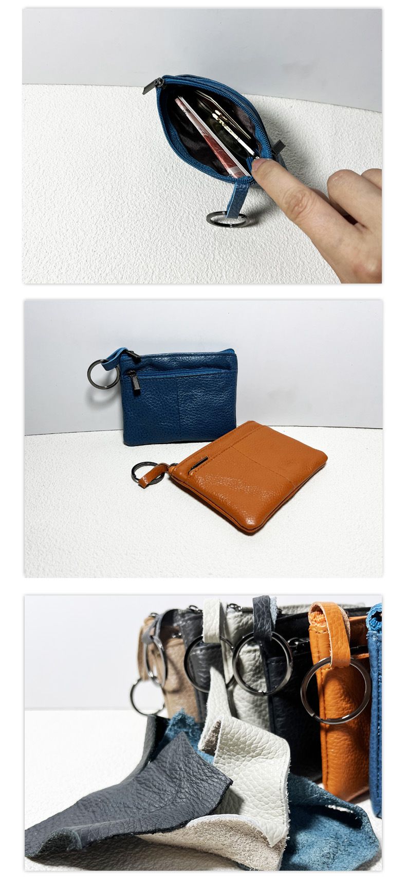 Hochwertige Geldbörse aus weichem Leder, Schlüsseletui, Kartenetui, Münzbeutel_voghion.com