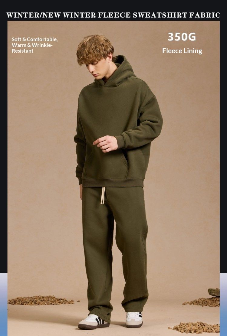 Cove 2025 Auumn Winer New Loose Thickened Fleece Trendy Brand Hoodie Men Oversize Hooded Men's Sweashir And Sweapans_voghion.com