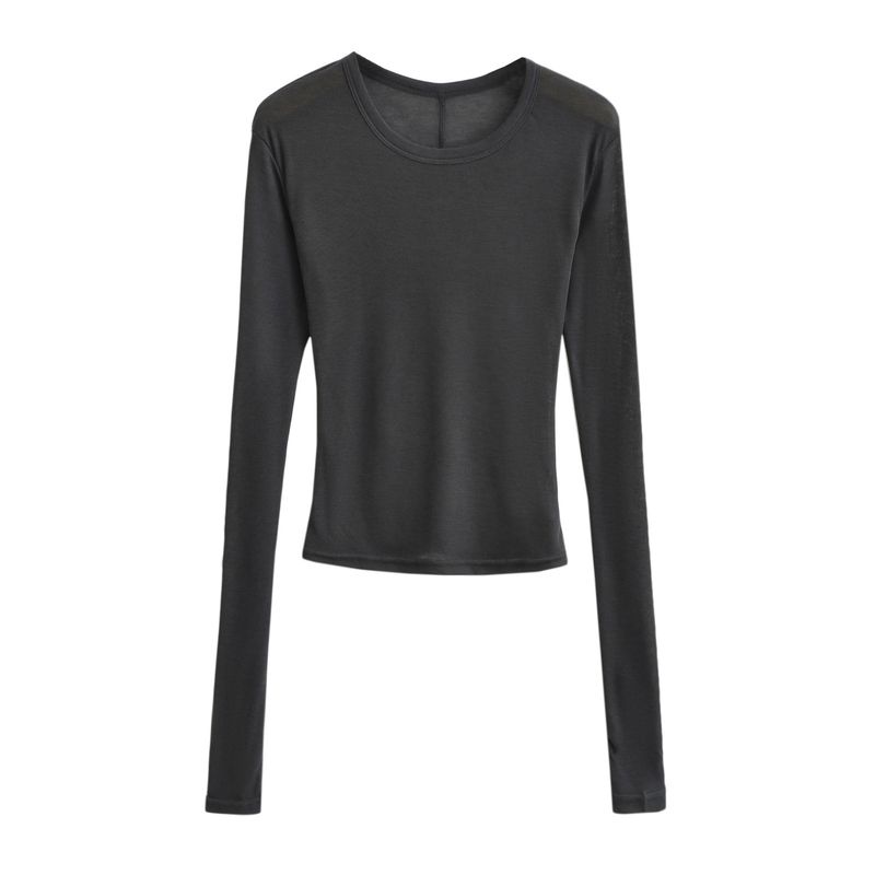 Light Thin Long Sleeved T-shirt For Women In Autumn 2025, Pure Seductive, With A Spicy Girl Temperament. Round Neck Slim_voghion.com
