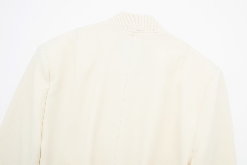 Women's Clothing Spring New Stand-up Collar Large Pocket Jacket Coat + Pleated Design Shorts Suit_voghion.com