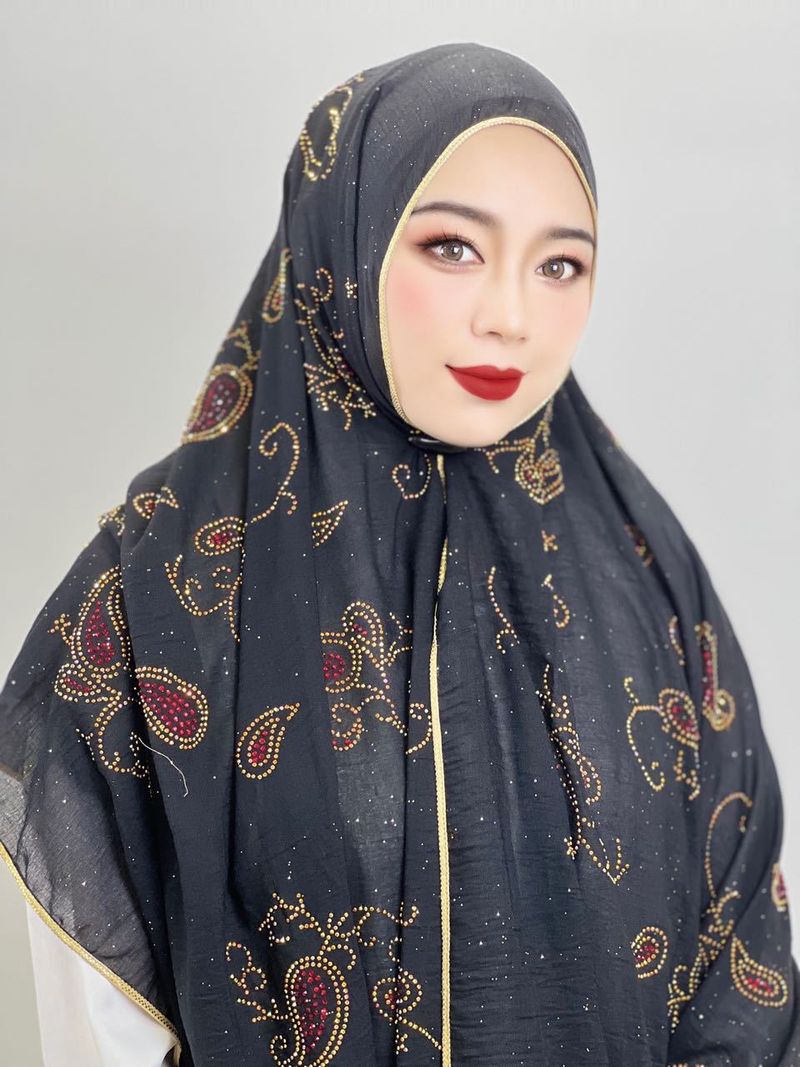 Sieviešu Hijab Sieviešu karstā dimanta lakats galvas lakats_voghion.com