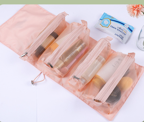 Can be divided into four-in-one makeup bag multi-function simple travel lady folding travel cosmetics to receive wash bag_voghion.com