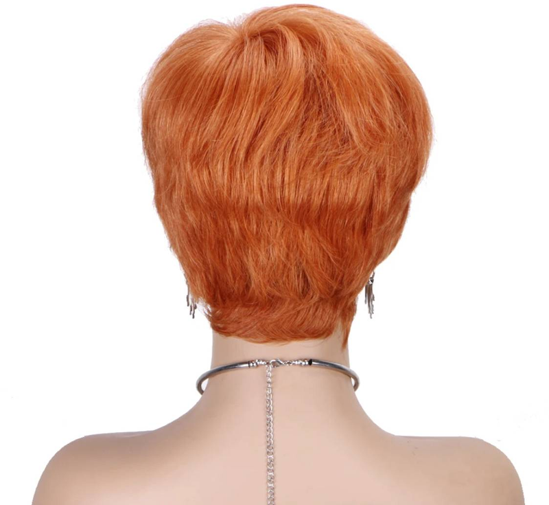 Pixie-Kurzhaar-Bob, maschinengefertigte Vollperücke, 100 % Echthaar_voghion.com