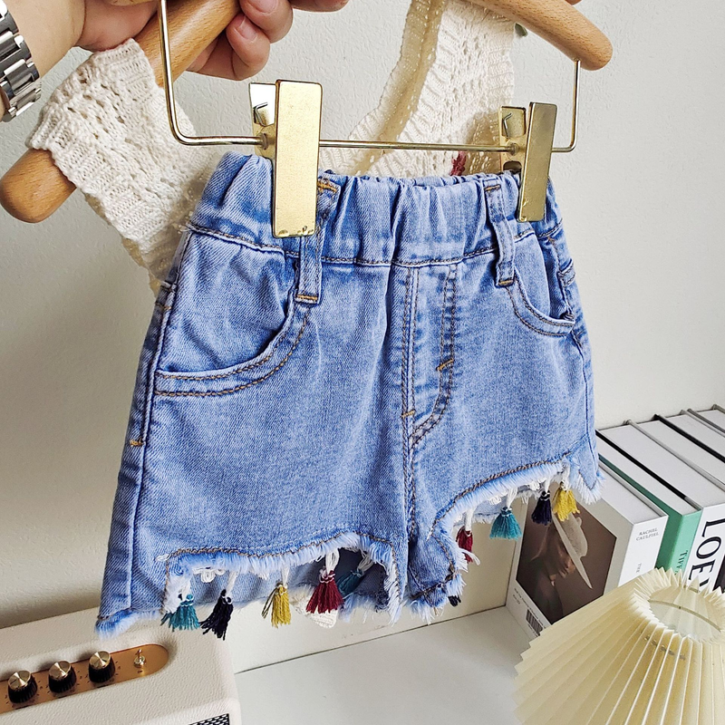 Ropa para niños, chaleco tejido nuevos con lazo para niñas de verano 2024, falda vaquera con estilo love_voghion.com