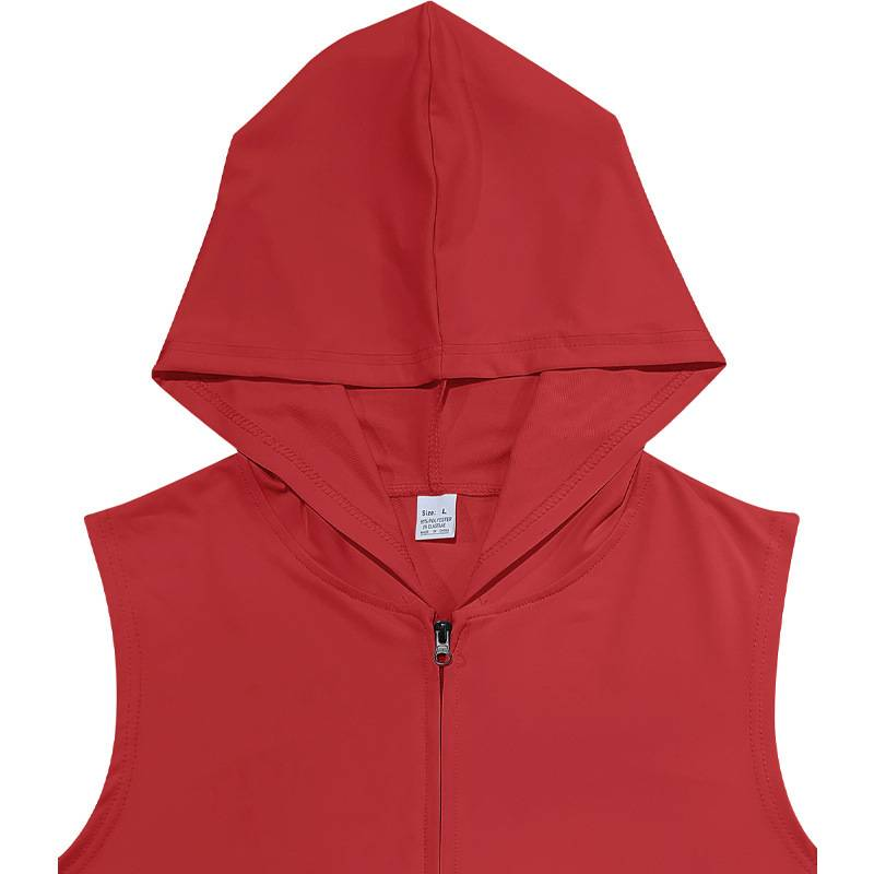 Summer New Zipper Hooded Relaxed Breathable Sports Fiess Casual Vest Shorts Men's Suit_voghion.com