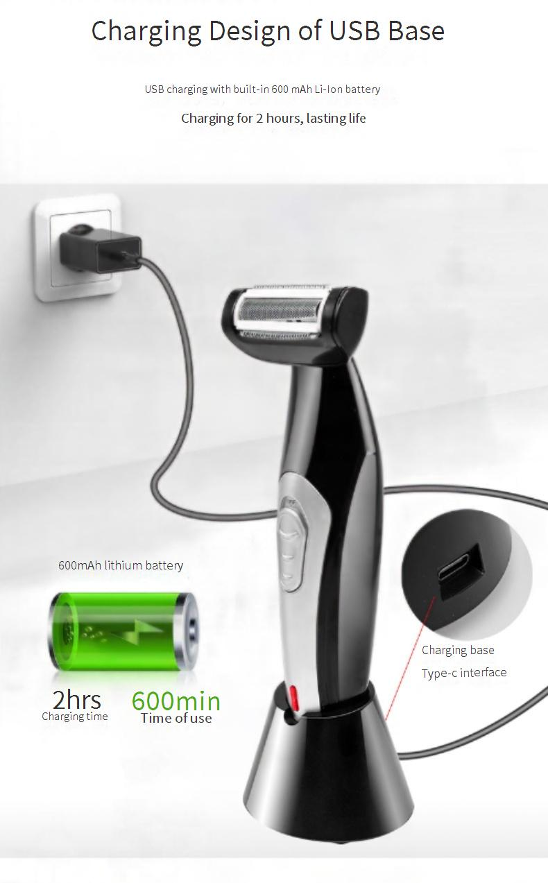 Epilierer Neuer elektrischer Rückenrasierer USB-Aufladung Rückenepilierer mit Griff Ganzkörper Wasserdicht_voghion.com