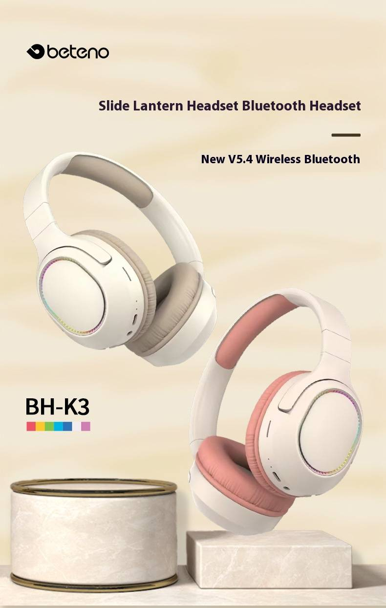 BH K3 Wireless Head Mounted Bluetooth V5.4 Headset Fantasy Light Effect Can Be Inserted TF Card_voghion.com