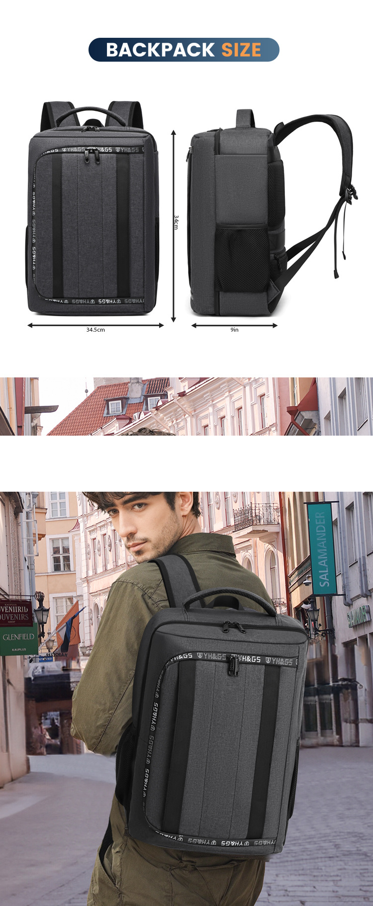 Wasserdichter Spielkonsolen-Rucksack, Aufbewahrungstasche, Tragegriff, Reisetasche, Laptoptasche, Schultasche, Spielkonsolentasche_voghion.com