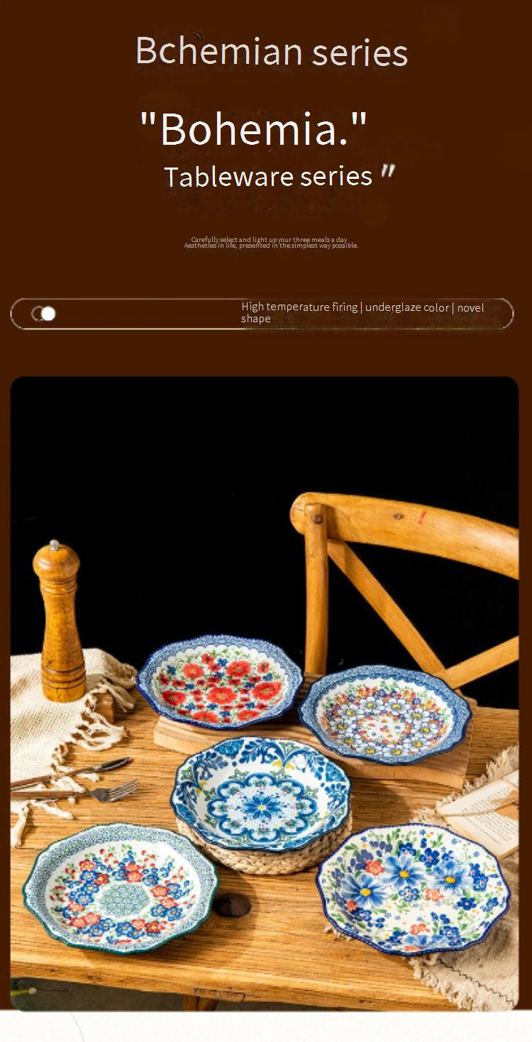 Essteller-Set aus Keramik im polnischen Stil – tiefe Vintage-Schale für Steak, Obst und Frühstück (elegant, langlebig, vielseitig einsetzbar)_voghion.com