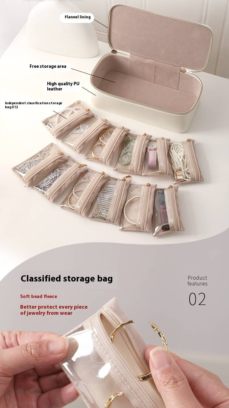 Tragbarer Schmuck-Organizer für 12 Teile – Reisefreundliches Etui für Ohrringe, Ringe, Armbänder, Halsketten und Uhren_voghion.com