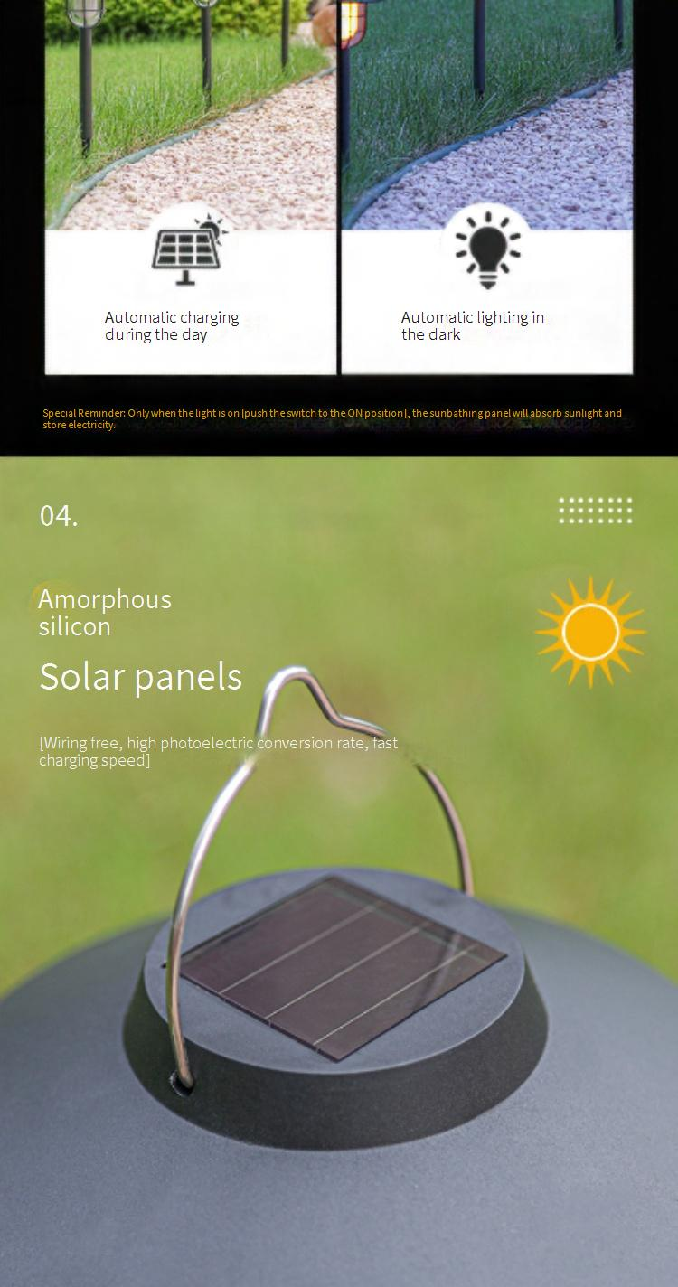 Solar Flame Torch Light Outdoor Garden Decor Waterproof LED Landscape Lighting For Patio Yard Pathway"_voghion.com