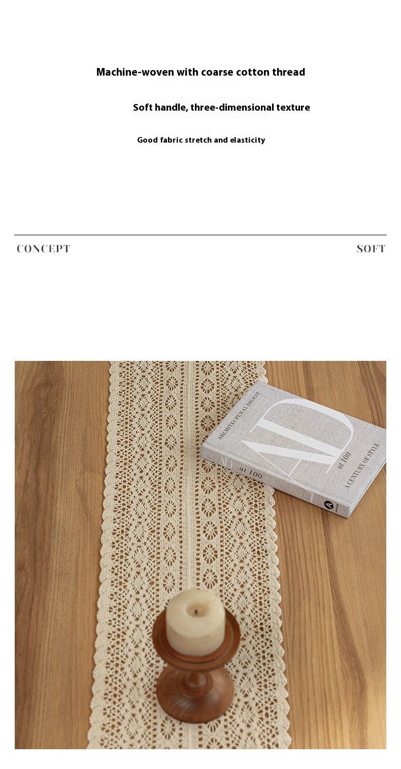 Handgefertigter Tischläufer aus gehäkelter Baumwolle – Vintage-Blumenspitze für Couchtisch, Esstisch oder Fernsehständer (mehrere Größen und Stile, Boho-Dekor)_voghion.com