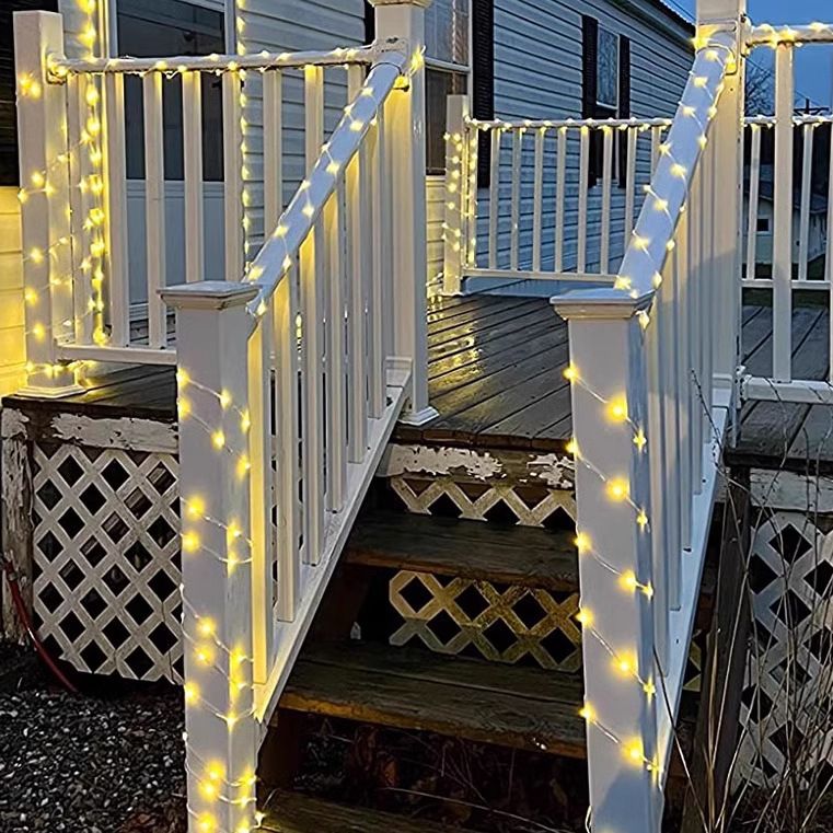 Luci a LED per esterni impermeabili con 8 modalità di illuminazione - Opzioni solari/a spina per decorazioni da giardino, albero di Natale e patio_voghion.com