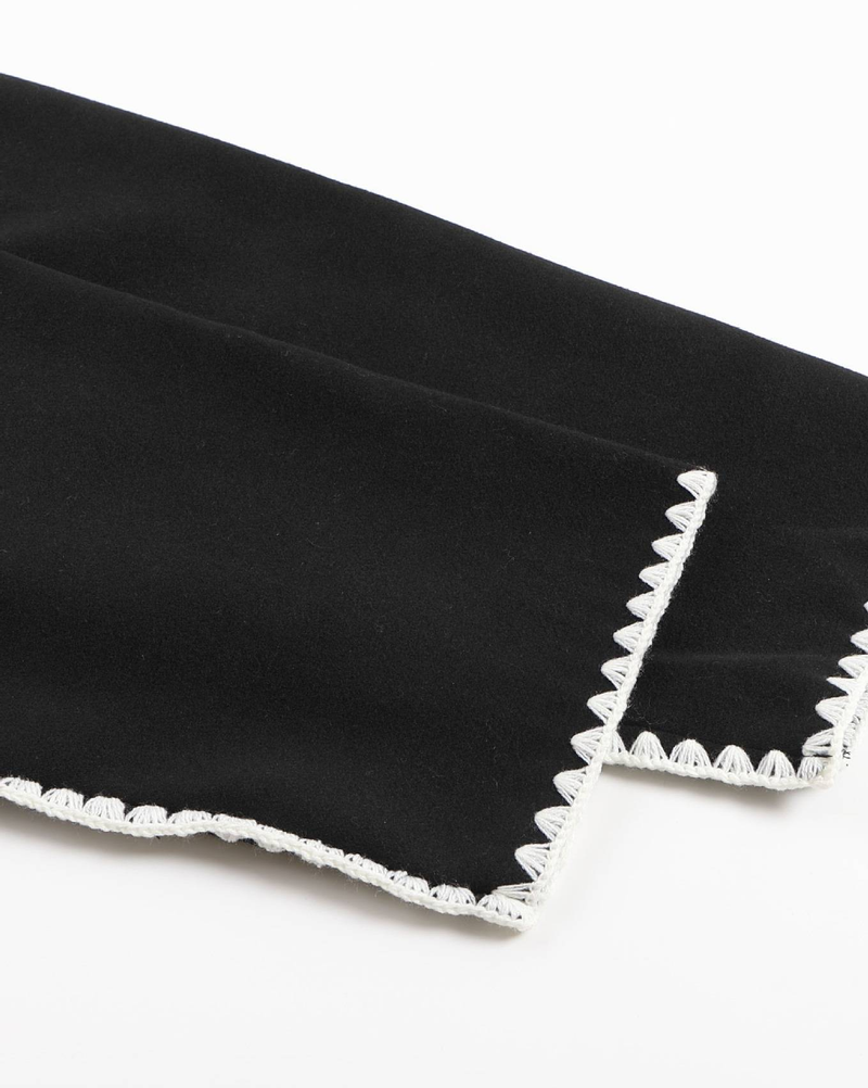 Women’s Fashion Wool-Like Coat – Oversized Tweed Jacket With Scarf & Fringe, Elegant U-Neck, Long Sleeve, Boho Chic_voghion.com