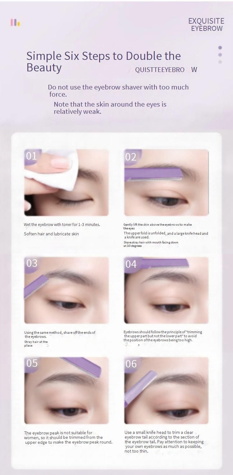 Maquinilla profesional de doble punta para cejas para mujer: microcuchilla ultra afilada y segura para un delineado preciso, ideal para principiantes._voghion.com
