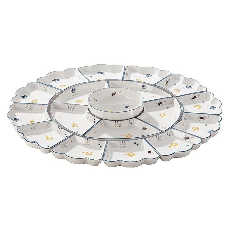 Modern Crown Ceramic Dinnerware Set – Elegant Porcelain Bowls & Plates For Family Gatherings, Holiday Feasts & Daily Use_voghion.com