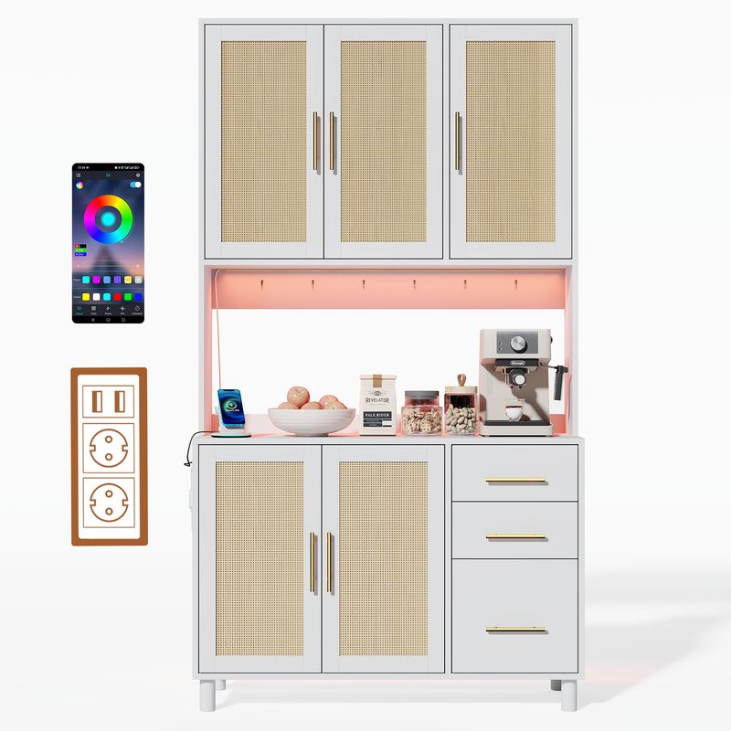 Cucina 183cm con app illuminate a LED, USB, steckdosen, 3 Schubladen_voghion.com