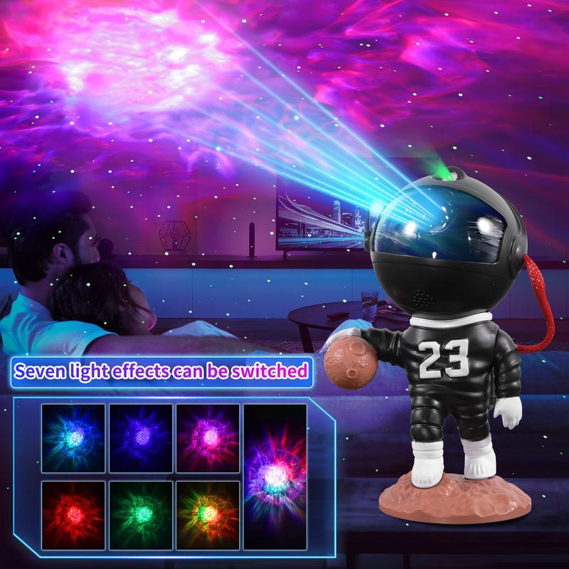 RGB Nebula Deckenprojektor Licht Astronaut Starry Sky USB Nachtlicht mit Fernbedienung Einstellbare Helligkeit Farben für Schlafzimmer Wohnzimmer142_voghion.com