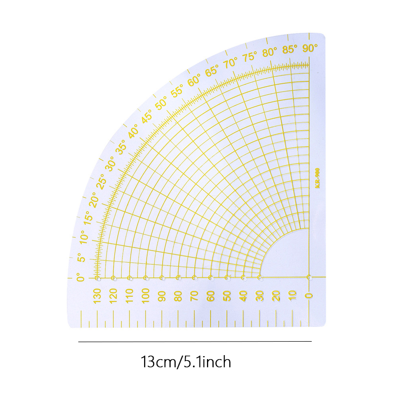 1Pc Patchwork Lineal Sektor Nähen Gauge Kunststoff Lineal Gebogene Lineal Kr-900_voghion.com