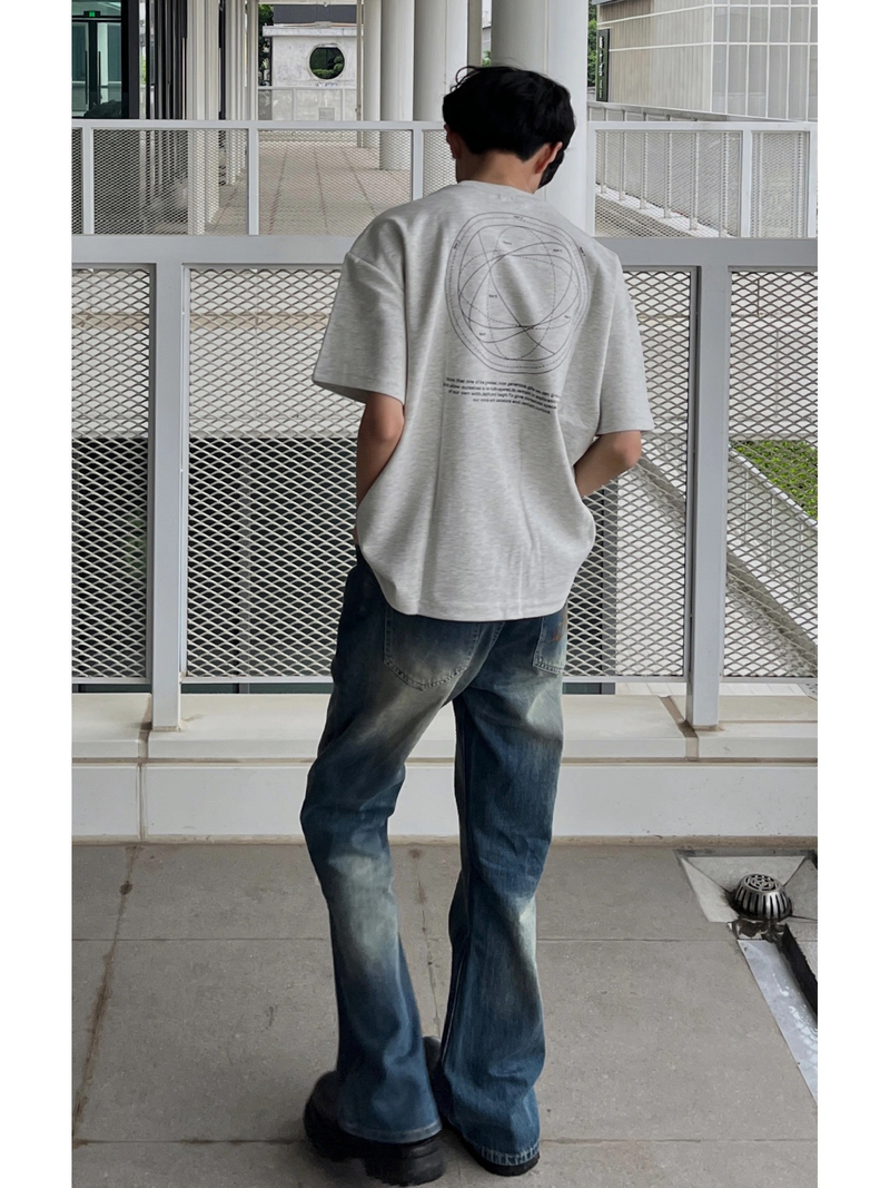Abbigliamento da uomo Jeans bootcut effetto consumato da uomo - Pantaloni in denim lavato vintage con vestibilità pulita (blu, dalla S alla XXL)_voghion.com