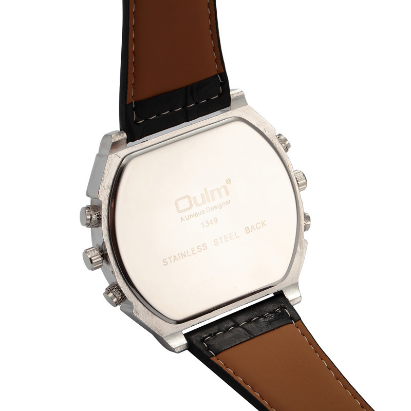 Oulei Large Dial Quartz OULM Brand Belt Men's Military Watch_voghion.com
