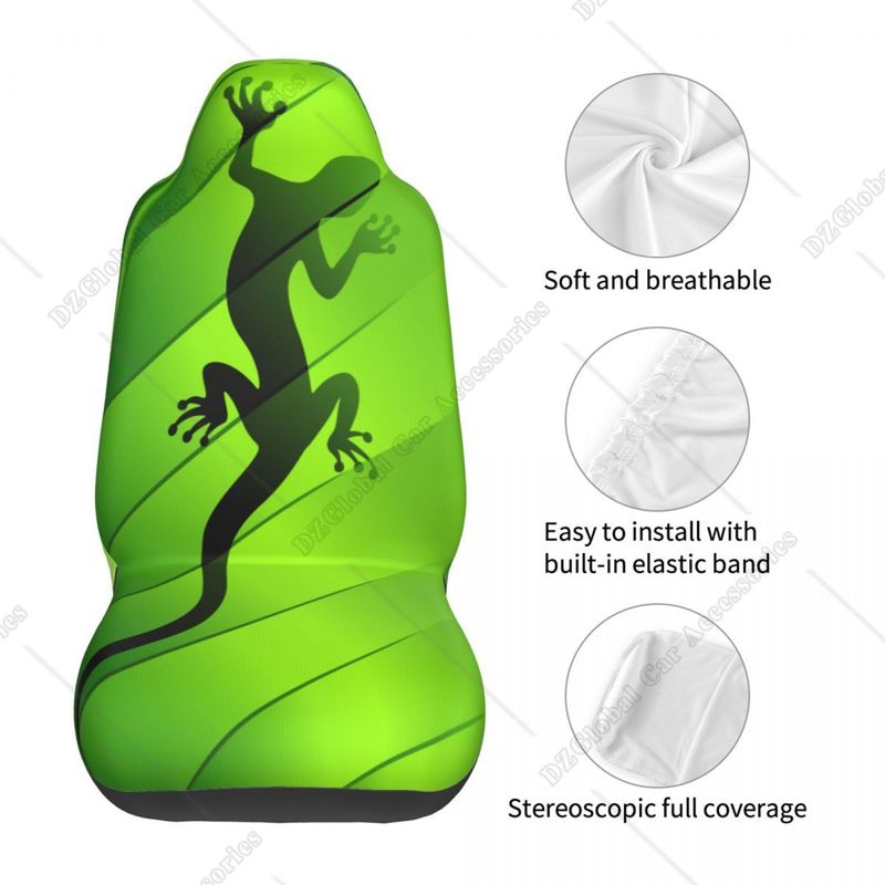 Green Gecko 2 Pcs Set Vehicle Front Seat Protector Auto Interior Accessories Protetors Car Mat Covers Universal_voghion.com