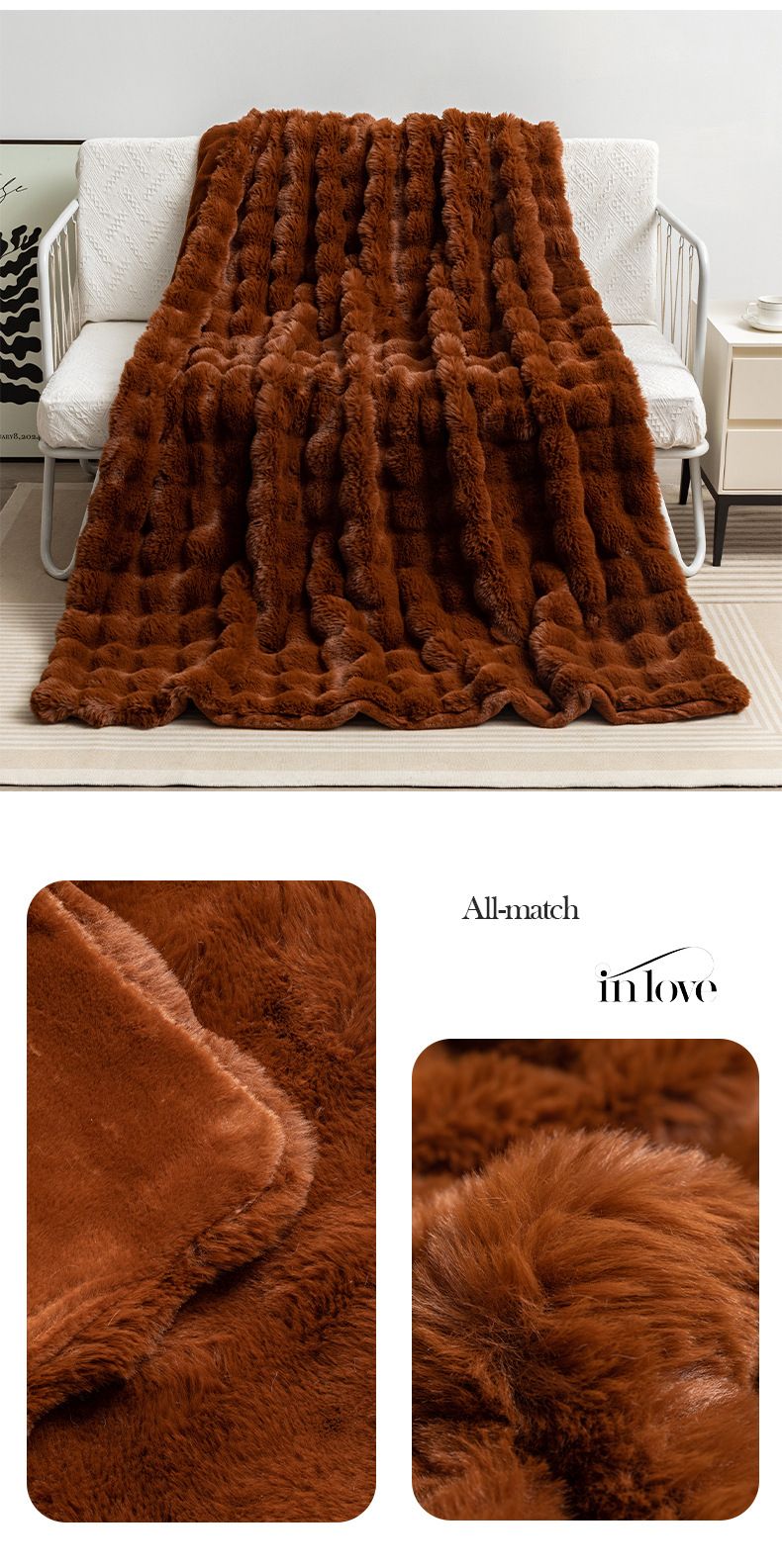 Tuscany Bubble Bunny Flanell-Decke für alle Jahreszeiten, für Nickerchen, Sofa, Korallenvlies, Freizeit, Klimaanlage_voghion.com