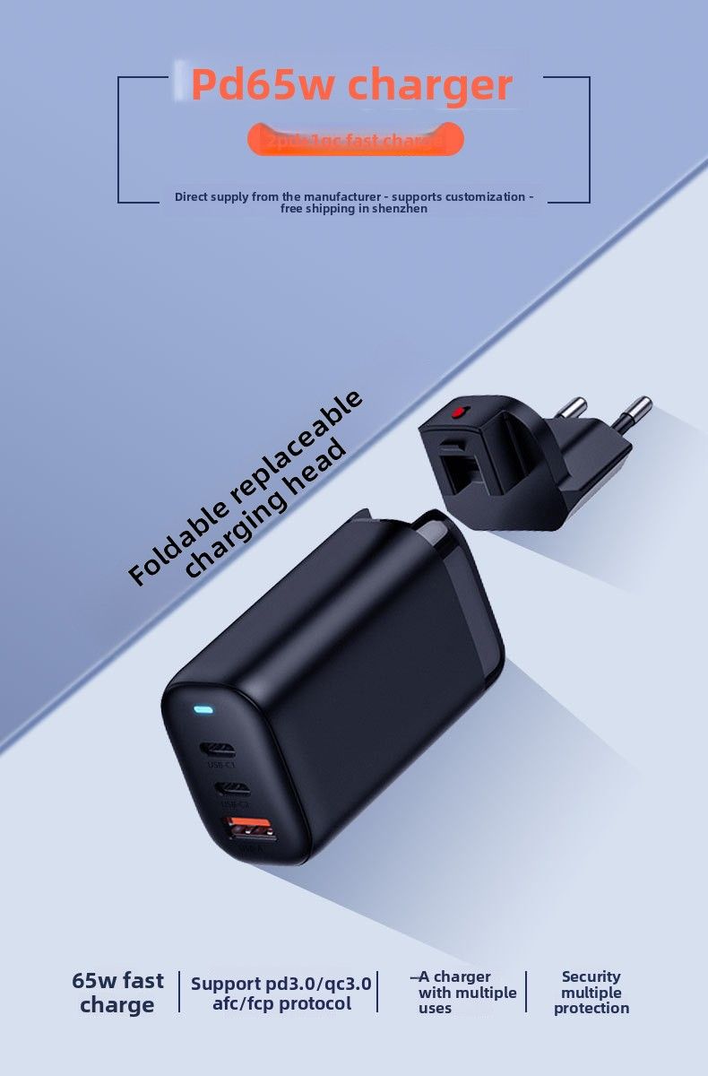 Neu USB + 2PD Typ-c Mobile Ladegerät Multi Port Amerikanischen Und Europäischen Reise Lade_voghion.com