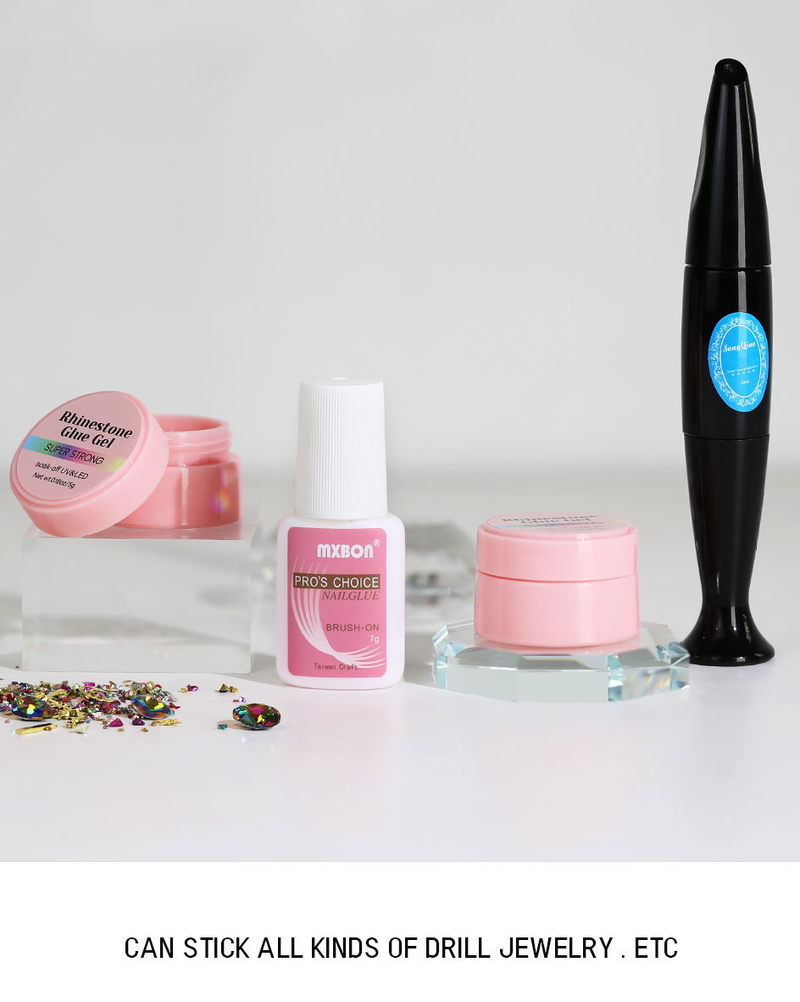 Arte Clavo Starker Kleber Nail Art Gel Strass Dekorationen Kein Abwischen Schmuck für Strass Kristall DIY Maniküre Nail Art Werkzeuge_voghion.com