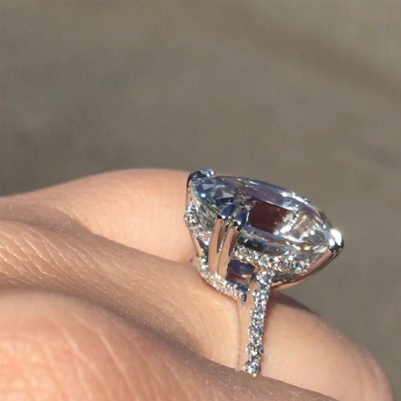 Neu Schmuck Herzen Acht Pfeile Super Shiny Ei-Förmigen Zirkon Ring Für Frauen_voghion.com
