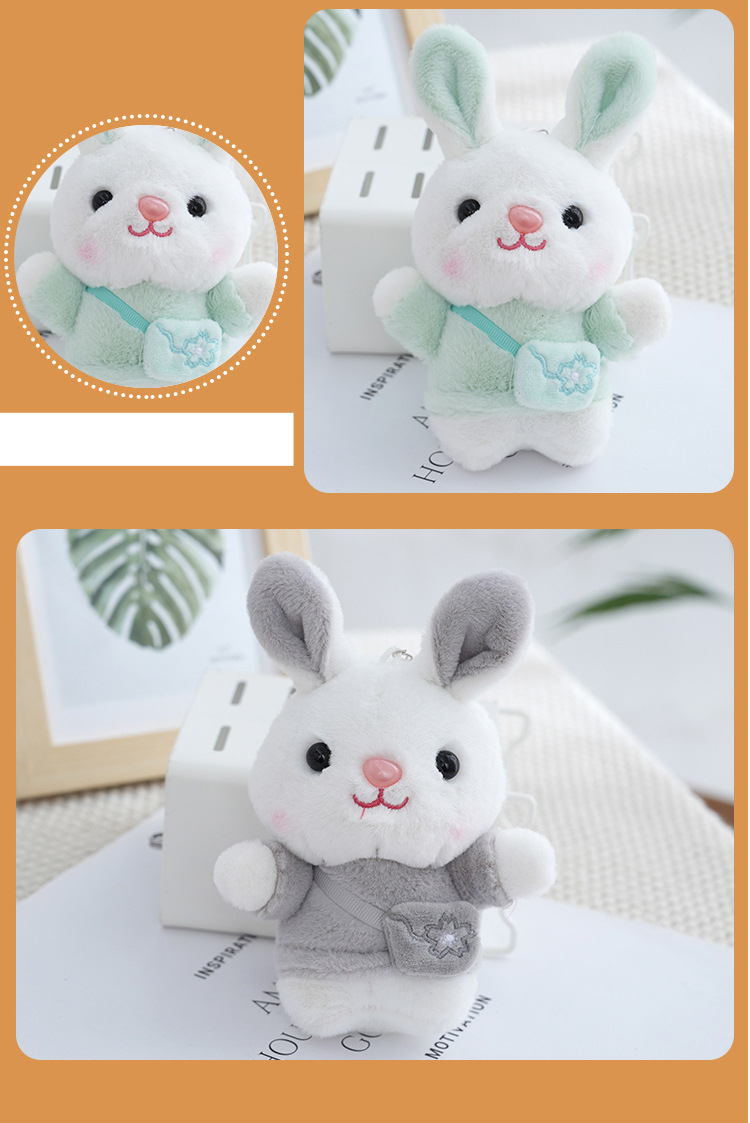 Plüsch Kirschblüten Hase Anhänger Puppe Rucksack Anhänger Schlüsselanhänger Anhänger Hase Puppe für Kinder Geschenk_voghion.com