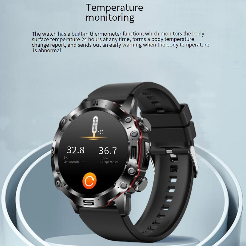 Montre intelligente ET482 Sports de plein air AMOLDE HD ECG Appel Bluetooth Glycémie non invasive_voghion.com