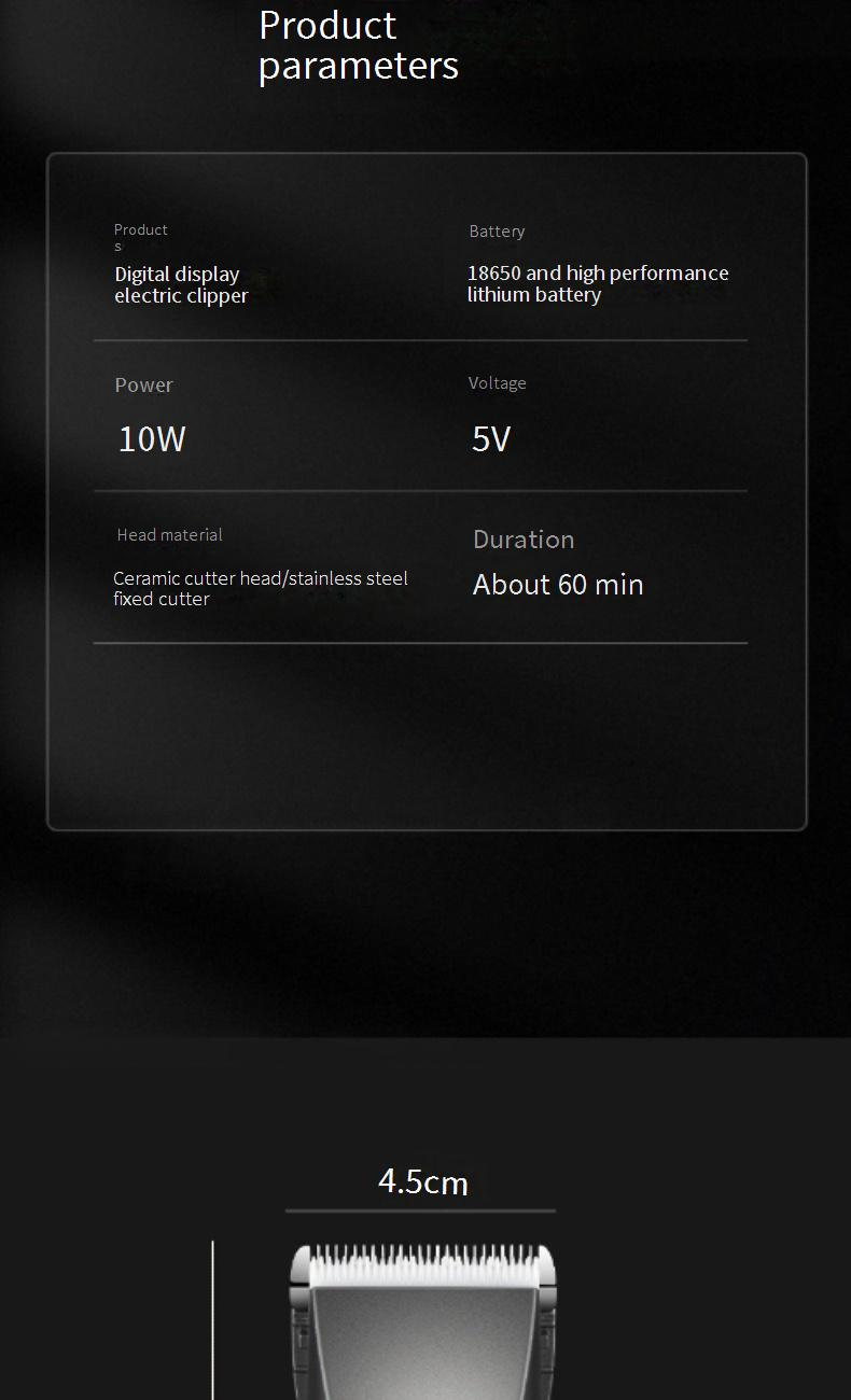 Cortapelos eléctrico, cortadora de pelo eléctrica, cortadora de pelo eléctrica recargable, afeitadora eléctrica autoafeitadora, uso doméstico_voghion.com