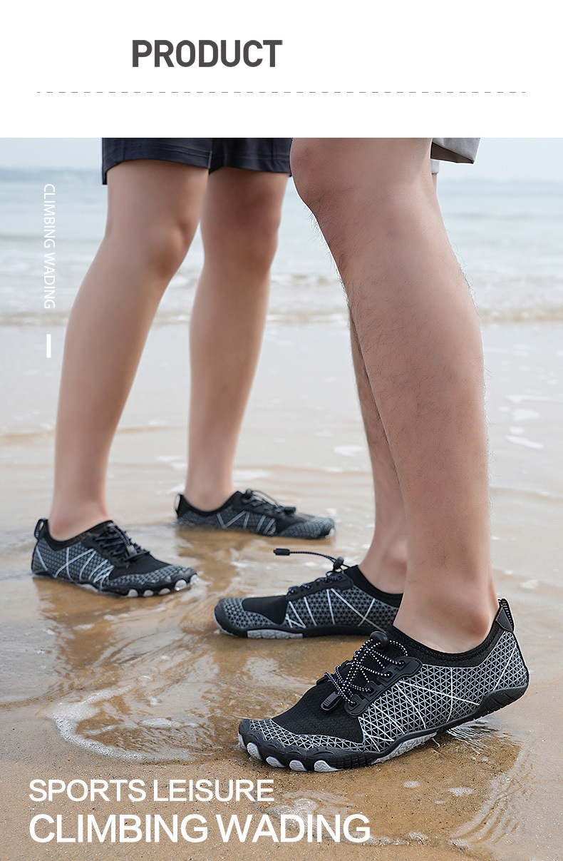 Zapatos acuáticos descalzos para hombre y mujer: zapatos acuáticos de cinco dedos de secado rápido con suela de goma antideslizante, ligeros y transpirables._voghion.com