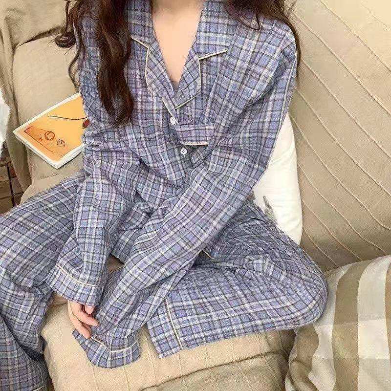 Women Long Sleeve Suit Pajamas Spring New Satin Printing Fashion Pyjamas Set_voghion.com
