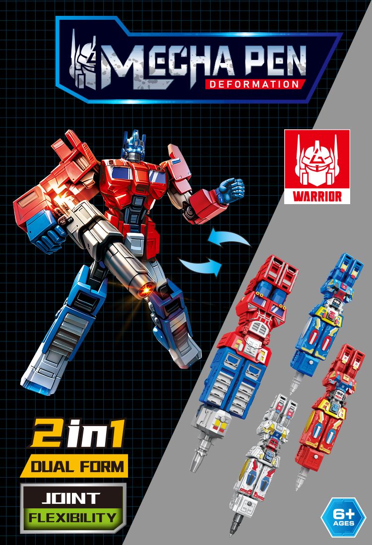 Creative Boy Deformation Toy Transformation Robot Figure Pen Robot Deformation Pen Kids Robot Model Toy Stationery Supplies_voghion.com