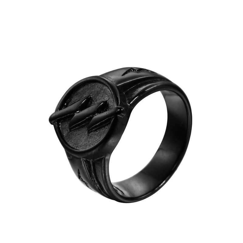 Anello da uomo in acciaio inossidabile con placcatura sottovuoto in resina con motivo a fulmine hip-hop_voghion.com