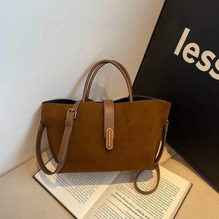 2025 Matt Retro Tote Bag - Grouss Crossbody-Täsch fir Fraen, Vintage-Stil Aarbechts- & Casual-Handtasche_voghion.com