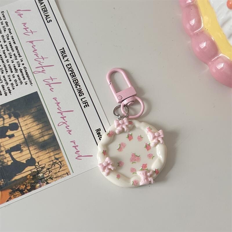 Floraler süßer Schlüsselanhänger, kleiner Anhänger, Rucksack-Dekoration, Abschlussgeschenk, Schlüsselloch, High-End-Gefühl_voghion.com