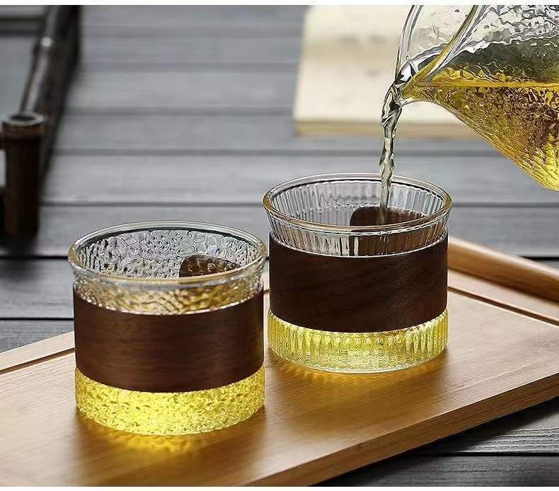 Japanese Style Heat-Resistant Insulated High Borosilicate Master Household Hammered Anti-Scald Glass Tea Coffee Cup_voghion.com