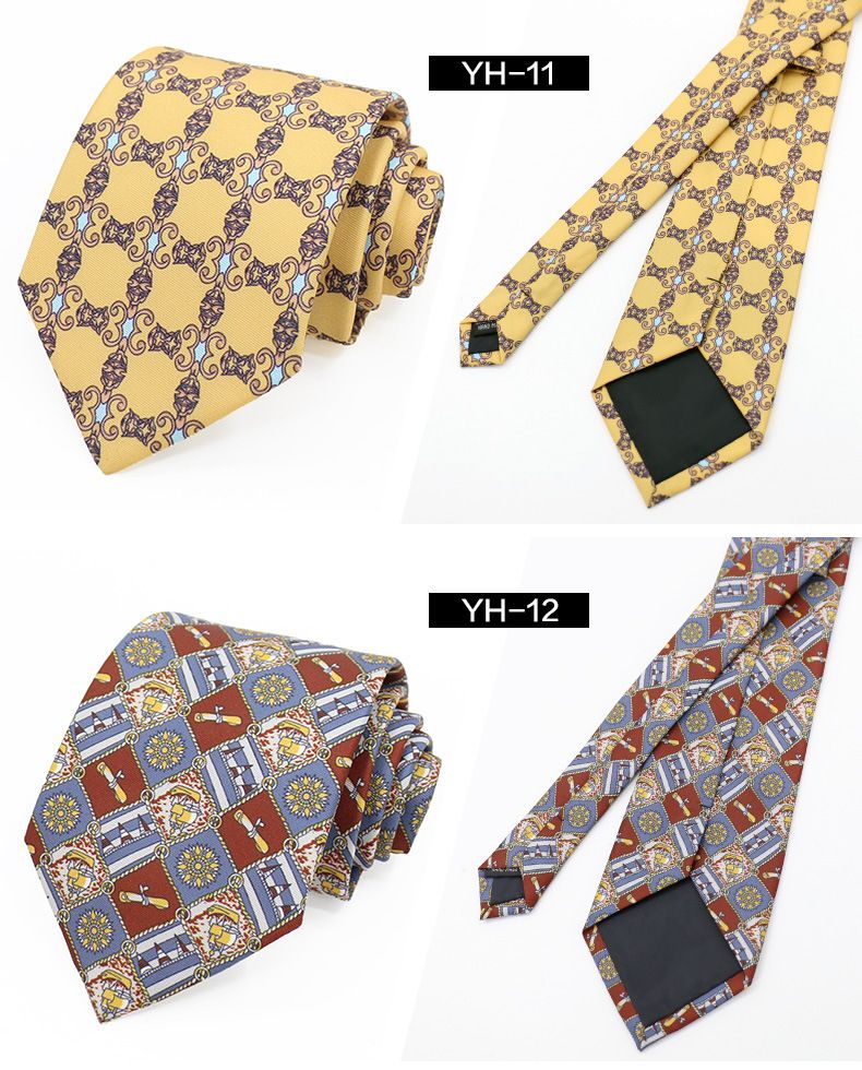 Férfi vintage nyakkendő. Divatos virágmintás üzleti hivatalos twill mintás nyakkendő_voghion.com