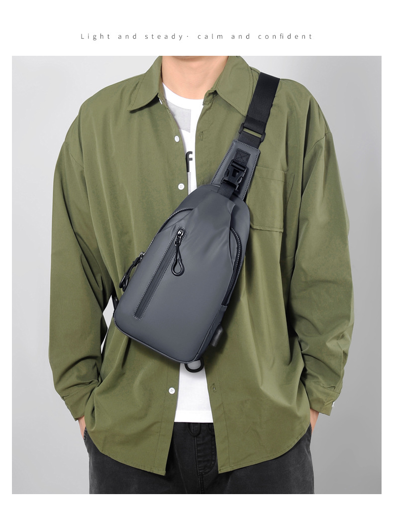Borsa a tracolla da uomo nuova, capiente e adatta per l'esterno, borsa da petto da uomo, borsa a tracolla alla moda, semplice e alla moda_voghion.com