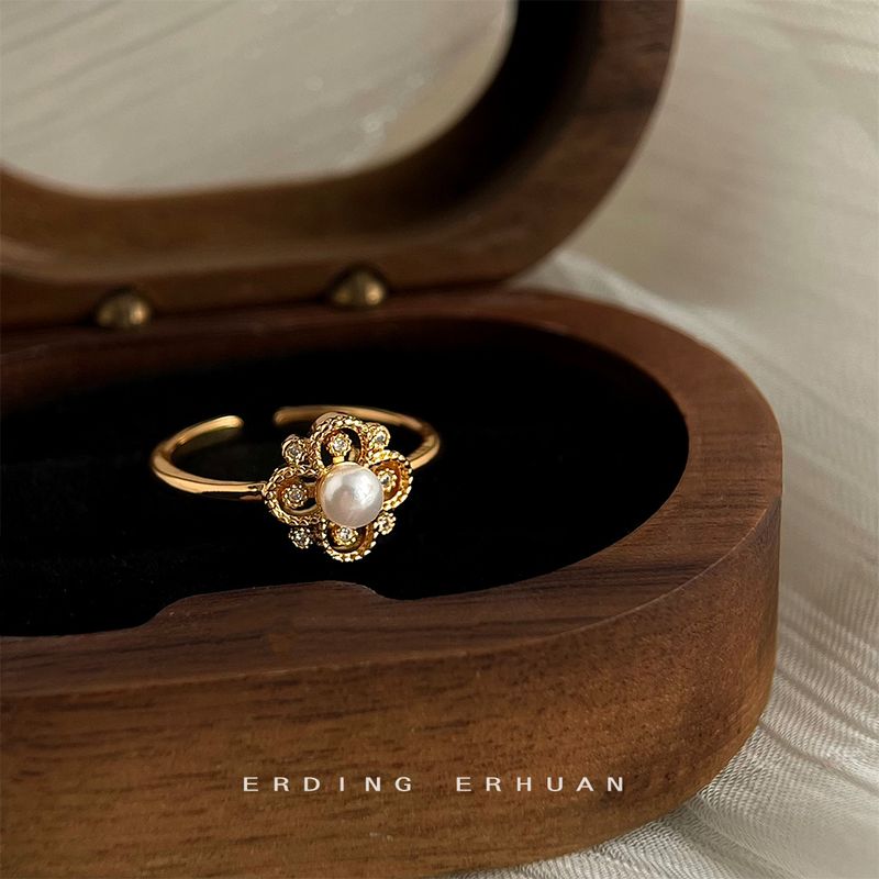 Anello regolabile per dito indice con pietra occhio di tigre, collezione vintage di smalto a goccia con zirconi artistici_voghion.com