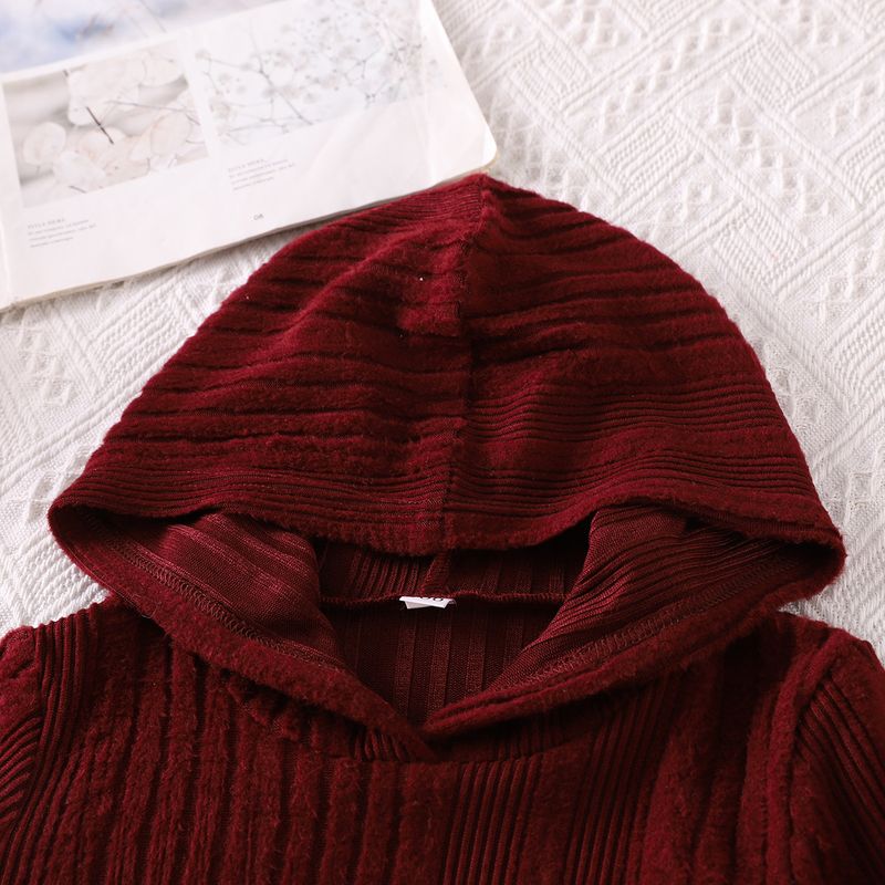 Anzug für Mutter und Kind, Mädchen, langärmelig, lässiger Strickpullover, mehrfarbig, ausgestellte Hose, Pullover, zweiteiliger Anzug_voghion.com